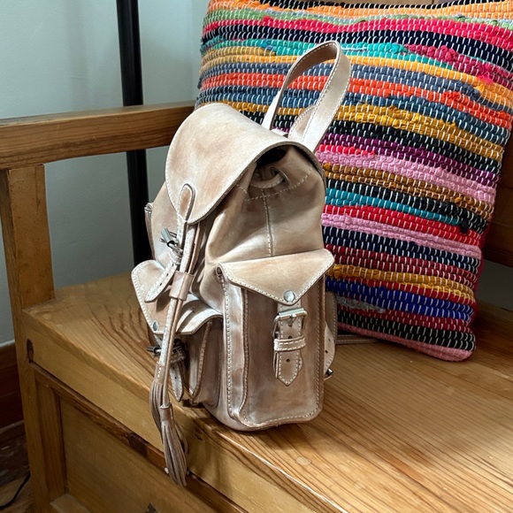 Freebird Beige Leather Backpack - Picture 5 of 6